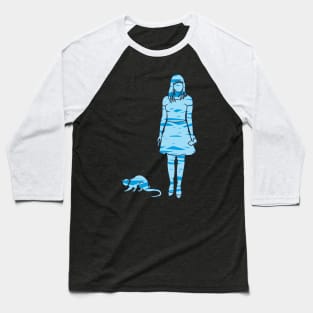 silhouette of a woman walking with weasel Baseball T-Shirt